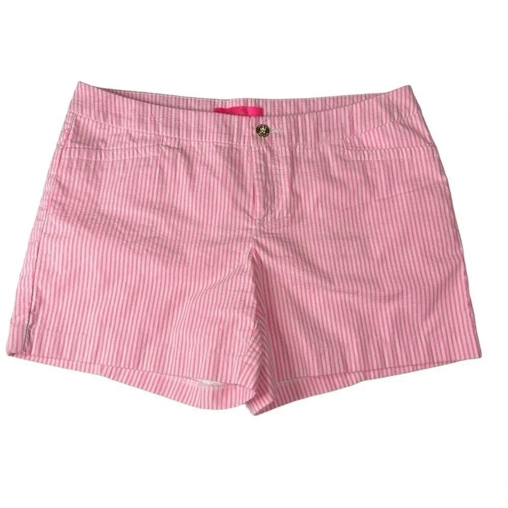 Lilly Pulitzer Pink Tropics Seersucker Kelly Short Size 10 NWT